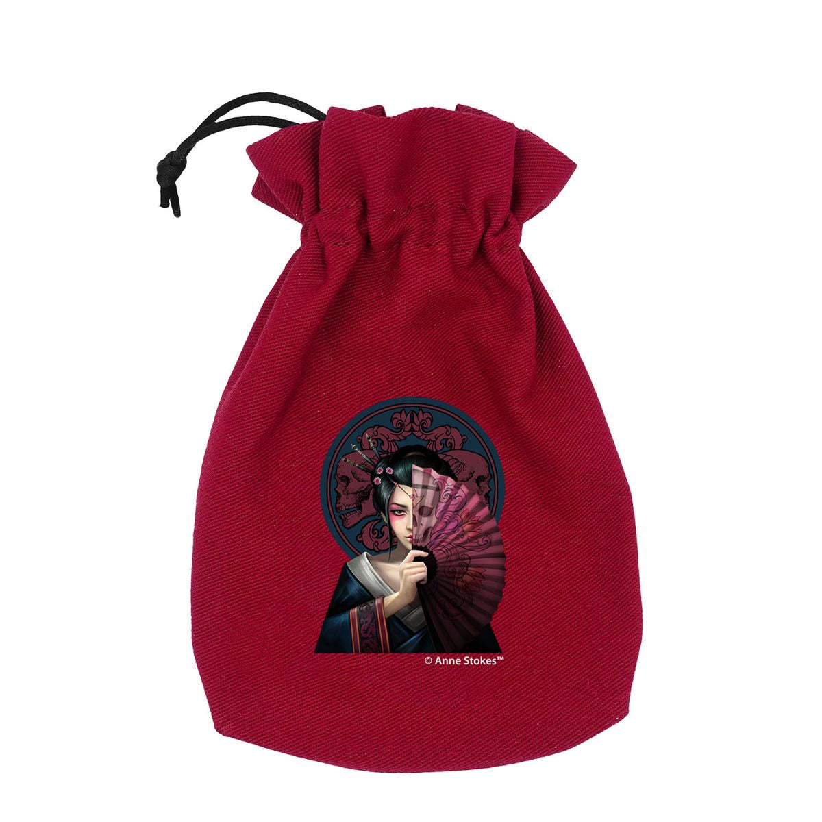 Q WORKSHOP ANNE STOKES GEISHA SKULL DICE BAG