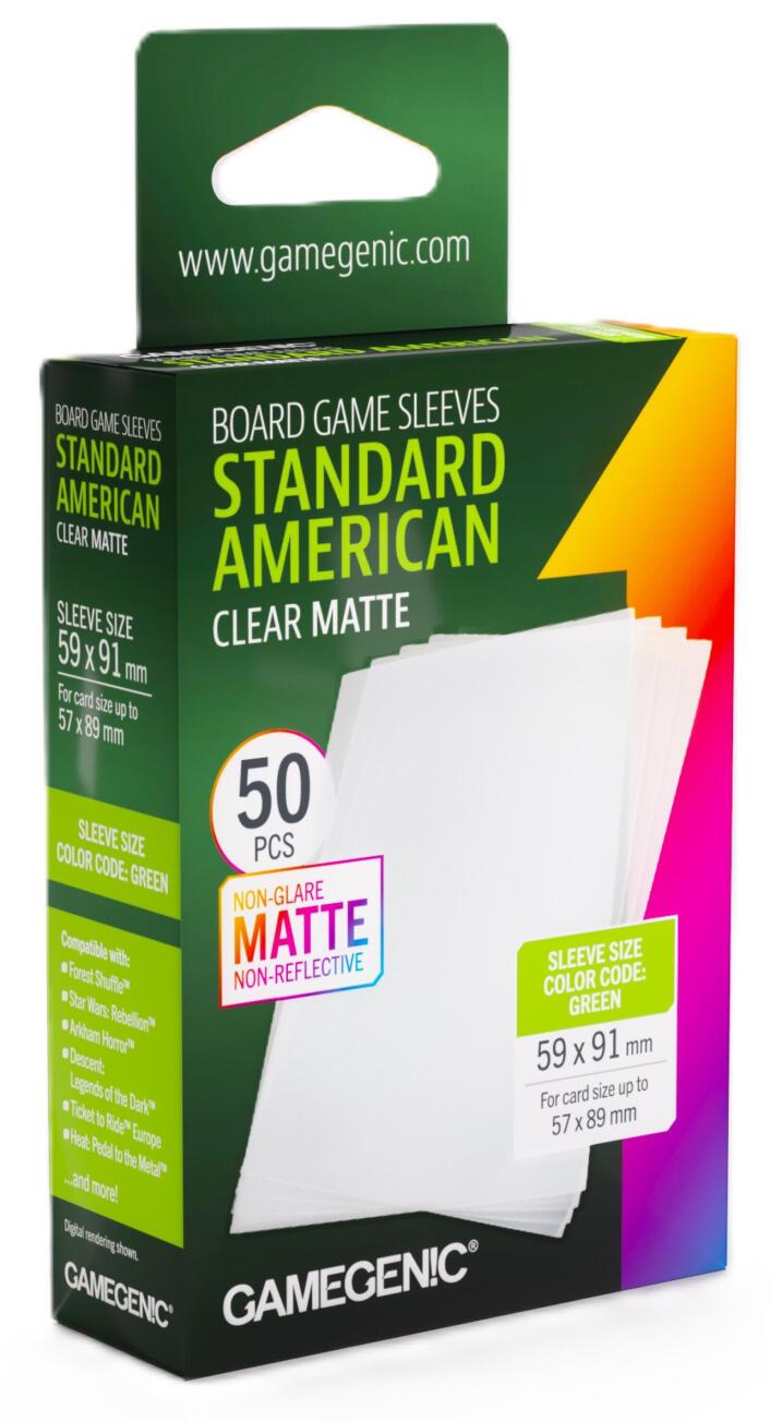 GAMEGENIC STANDARD AMERICAN MATTE BOARD GAME SLEEVES