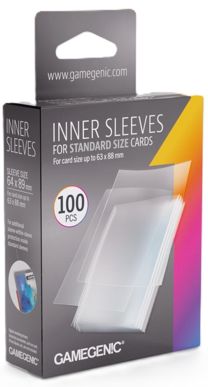GAMEGENIC INNER CARD SLEEVES 100 PACK 64 X 89mm