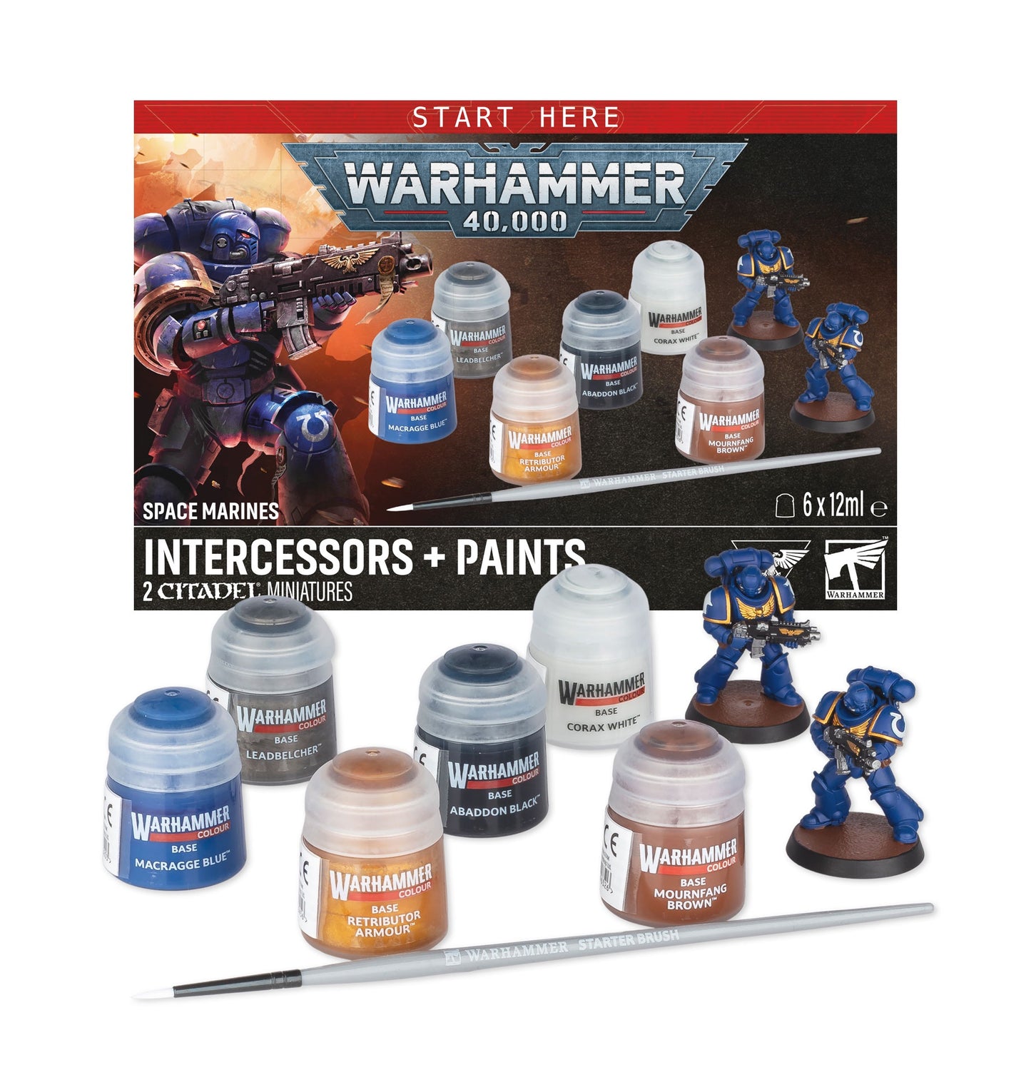Preorder 25/07 - 40K SPACE MARINES INTERCESSORS + PAINT SET