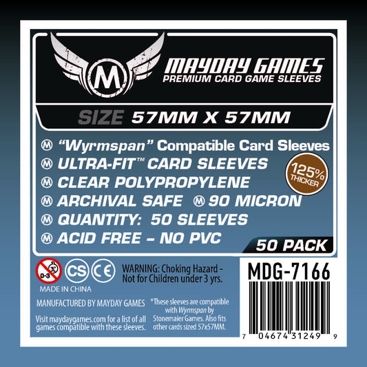 MAYDAY PREMIUM 50 PACK 57 X 57 MM (Wyrmspan Compatible) CARD SLEEVES