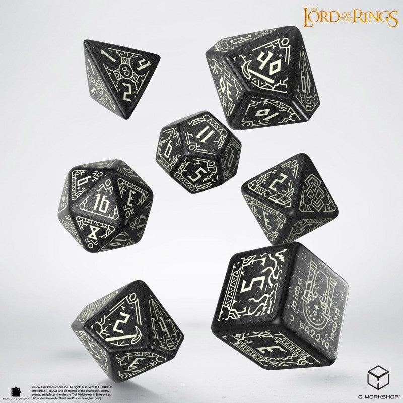 THE LORD OF THE RINGS MORIA DICE SET - GLOW IN THE DARK