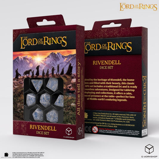 THE LORD OF THE RINGS RIVENDELL DICE SET - STONE