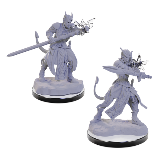 DUNGEONS & DRAGONS NOLZUR'S MARVELOUS UNPAINTED MINI: TIEFLING WARLOCKS