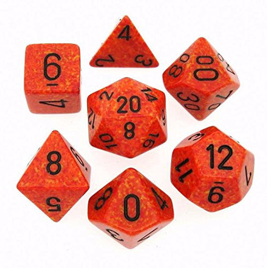 CHESSEX 7 DIE POLYHEDRAL DICE SET: SPECKLED FIRE