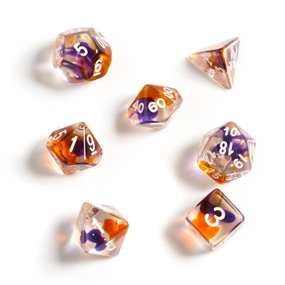 SIRIUS DICE SET - ORANGE CLEAR & PURPLE