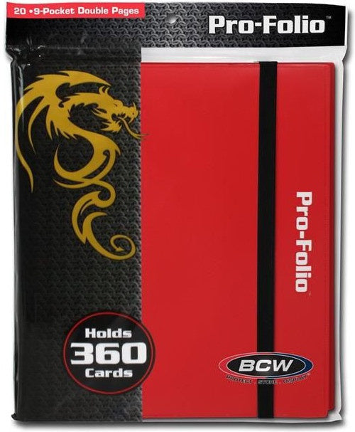 BCW PRO-FOLIO 9 POCKET BINDER - RED