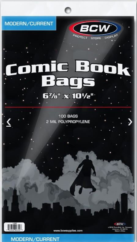 BCW COMIC BOOK BAGS MODERN / CURRENT SIZE