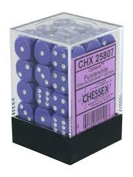 CHESSEX 12mm D6 DICE BLOCK (36 DICE) OPAQUE PURPLE WITH WHITE