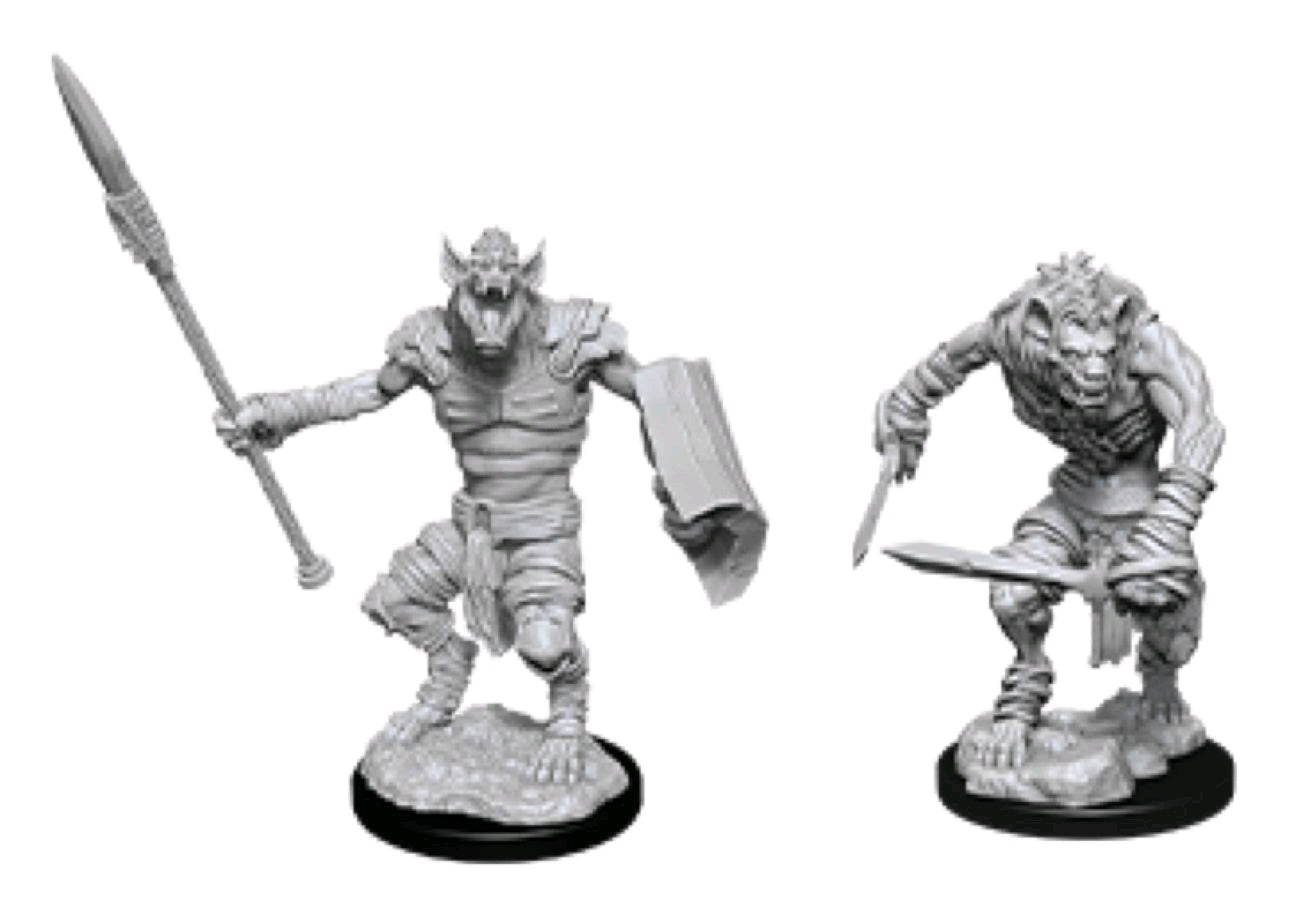 DUNGEONS & DRAGONS NOLZUR'S MARVELOUS UNPAINTED MINI: GNOLL & GNOLL FLESH GNAWER