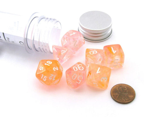 CHESSEX 7 DIE POLYHEDRAL DICE SET: LAB DICE NEBULA SUPERNOVA WITH WHITE