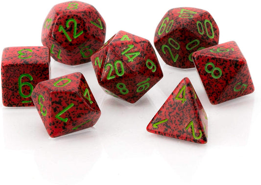 CHESSEX 7 DIE POLYHEDRAL DICE SET: SPECKLED STRAWBERRY