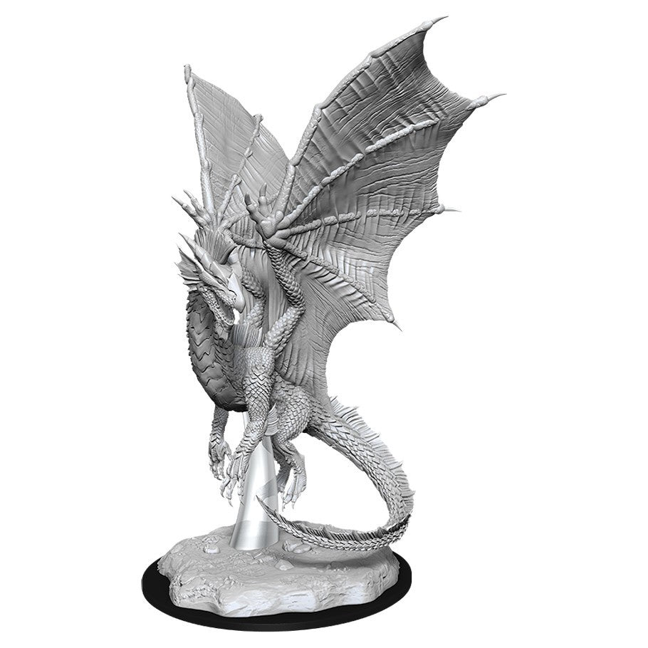 DUNGEONS & DRAGONS NOLZUR'S MARVELOUS UNPAINTED MINI: YOUNG SILVER DRAGON