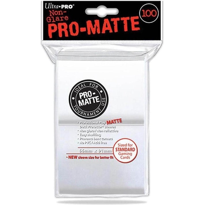 ULTRA PRO PRO-MATTE DECK PROTECTOR SLEEVES 100 PACK - WHITE