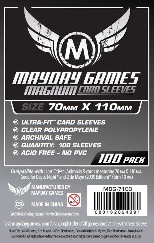 MAYDAY 100 PACK MAGNUM 70 X 110MM CARD SLEEVES
