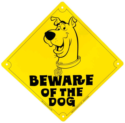 BEWARE OF THE DOG SCOOBY DOO TIN SIGN