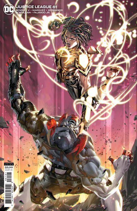 JUSTICE LEAGUE #61 CVR B KAEL NGU CARD STOCK VARIANT