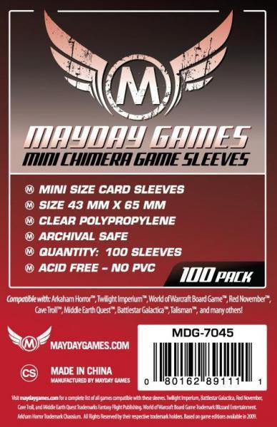 MAYDAY 100 PACK 43 X 65MM CARD SLEEVES