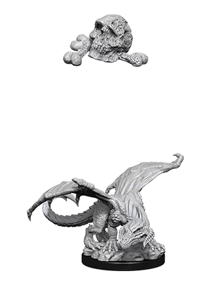 DUNGEONS & DRAGONS NOLZUR'S MARVELOUS UNPAINTED MINI: BLACK DRAGON WYRMLING