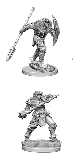 DUNGEONS & DRAGONS NOLZUR'S MARVELOUS UNPAINTED MINI: DRAGONBORN FIGHTER WITH SPEAR