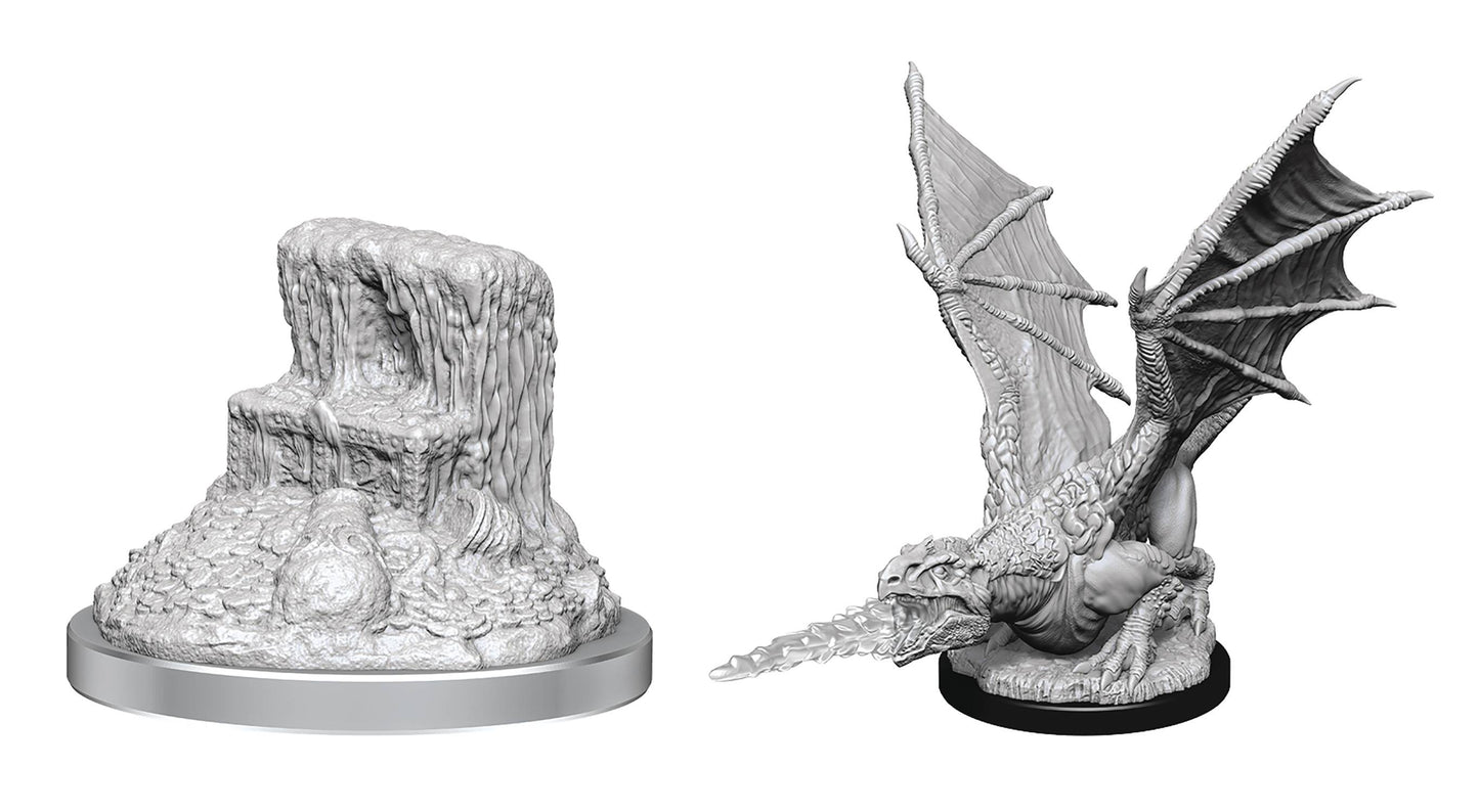 DUNGEONS & DRAGONS NOLZUR'S MARVELOUS UNPAINTED MINI: WHITE DRAGON WYRMLING