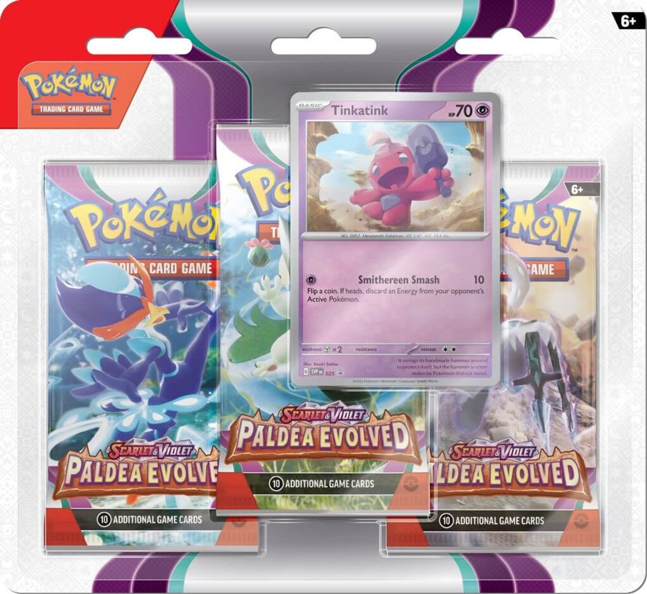 POKEMON SCARLET & VIOLET PALDEA EVOLVED THREE BOOSTER PACK - TINKATINK