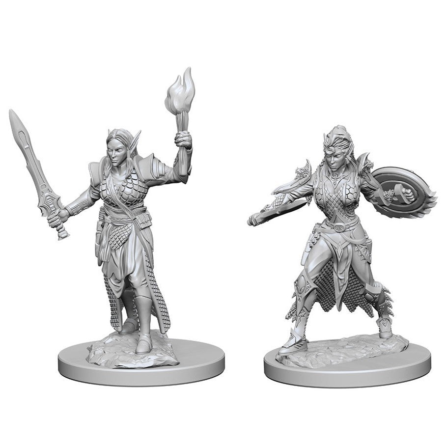 PATHFINDER BATTLES DEEP CUTS UNPAINTED MINI: ELF FIGHTER (FEMALE)