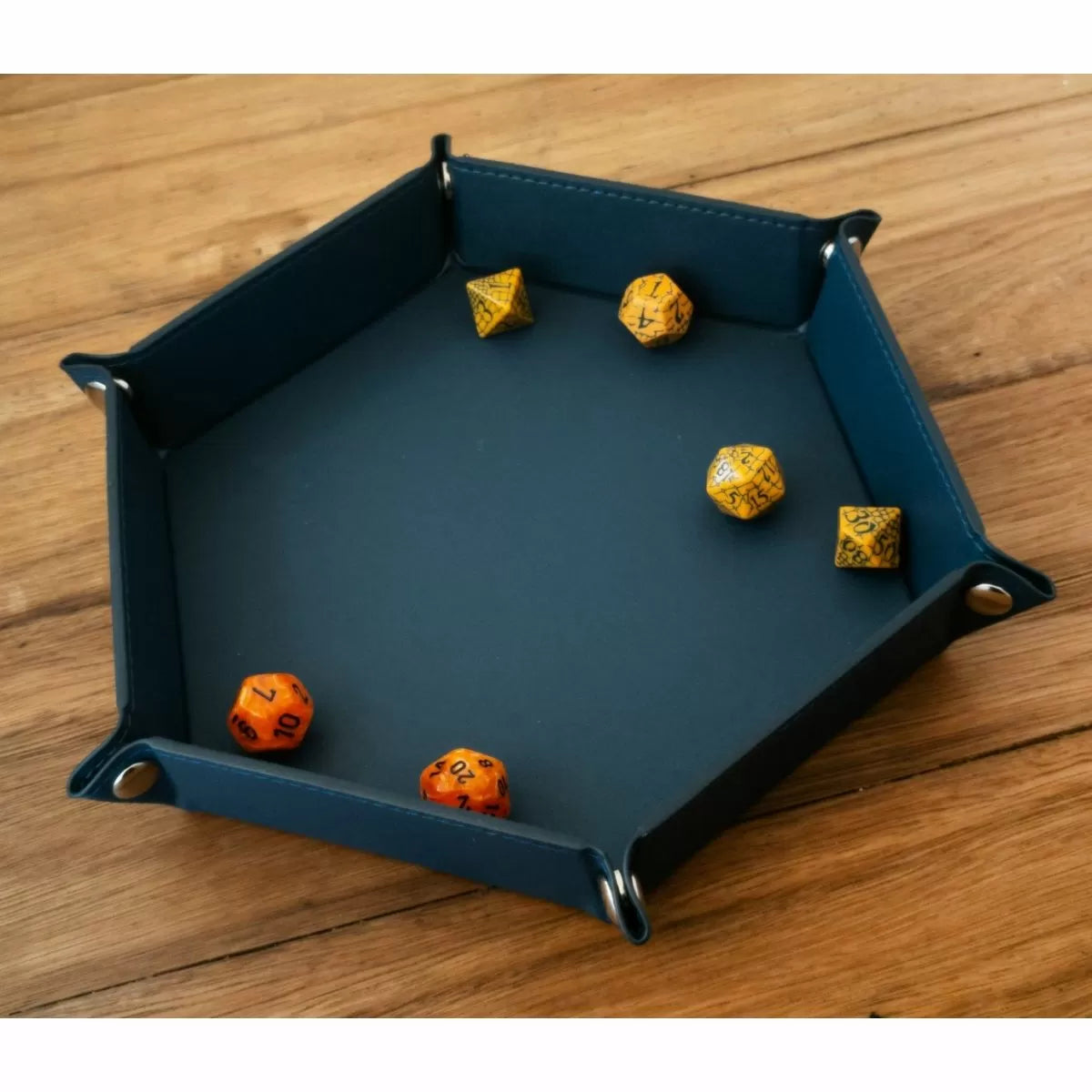 HEX 8 INCH DICE TRAY - BLUE