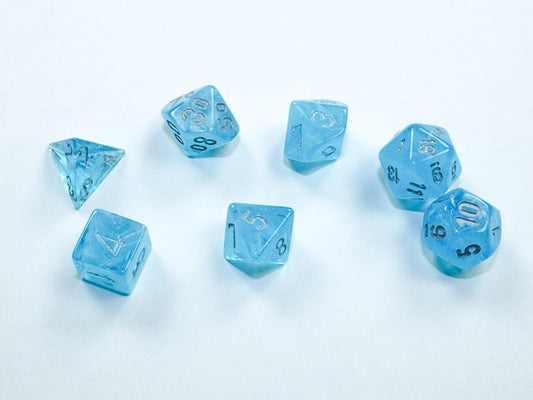 CHESSEX MINI 7 DIE POLYHEDRAL DICE SET: LUMINARY SKY/SILVER