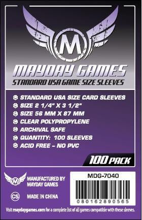 MAYDAY 100 PACK 56 X 87 MM CARD SLEEVES