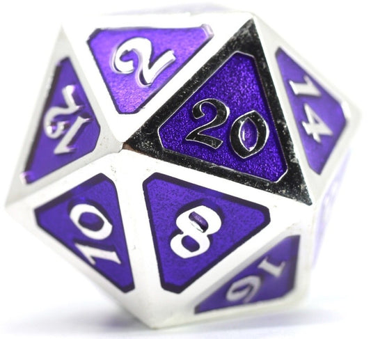 DIE HARD PLATINUM AMETHYST METAL D20