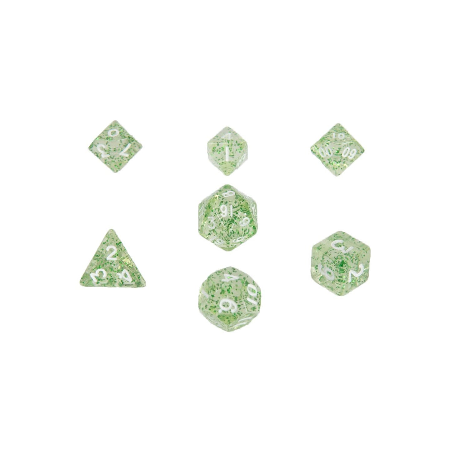 MDG MINI POLYHEDRAL DICE SET - ETHEREAL GREEN