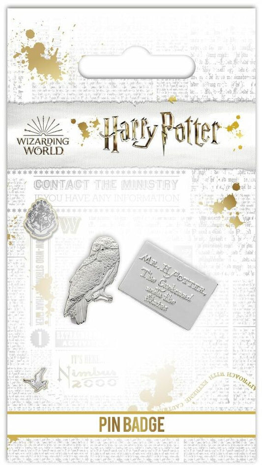 HARRY POTTER HEDWIG AND LETTER PIN BADGE