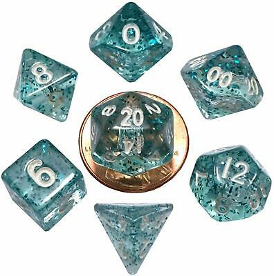 MDG MINI POLYHEDRAL DICE SET - ETHEREAL LIGHT BLUE