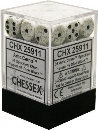 CHESSEX 12mm D6 DICE BLOCK (36 DICE) - ARCTIC CAMO