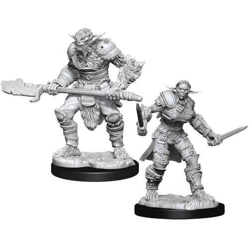 DUNGEONS & DRAGONS NOLZUR'S MARVELOUS UNPAINTED MINI: BUGBEAR BARBARIAN & BUGBEAR ROGUE